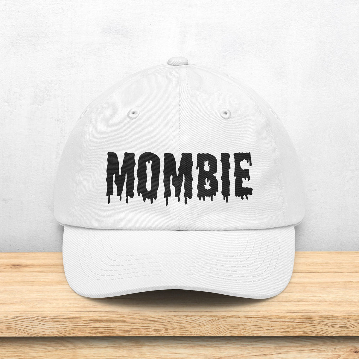 Mombie dripping horror font Dad Hat | Halloween mom cap