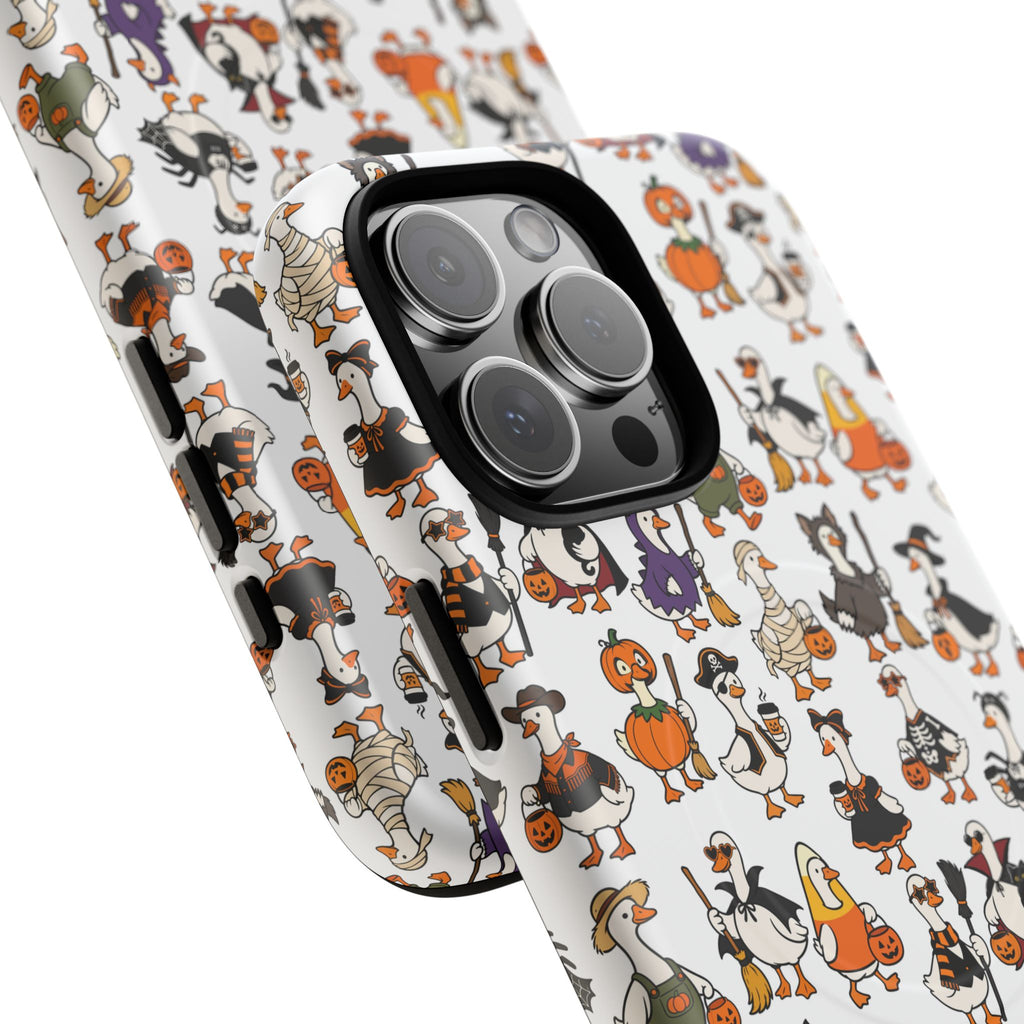 Cute Halloween Ducks phone case White| Tough Magnetic Case