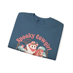 Crewneck Sweatshirt — “Spooky Cowgirl” Cute Western Cowboy Cowgirl Ghost Halloween Pullover