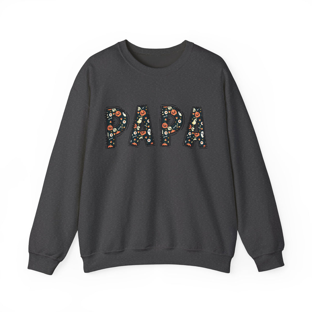 Papa Pumpkin Skull Halloween Sweatshirt | Dad Father Grandpa Grandfather Autumn Crew Halloween Sweater