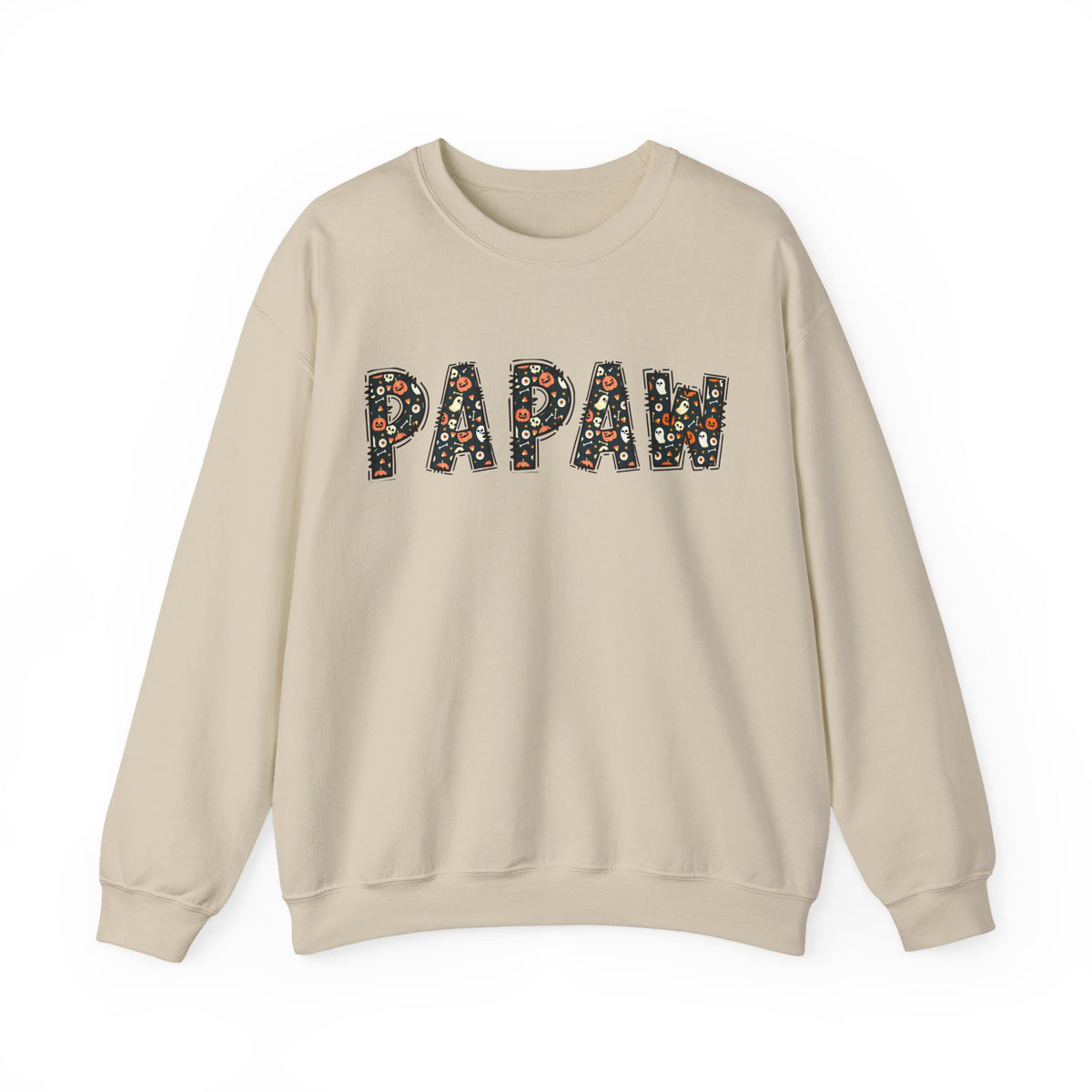 Papaw Pumpkin Skull Halloween Sweatshirt | Grandpa Autumn Crew Halloween Sweater