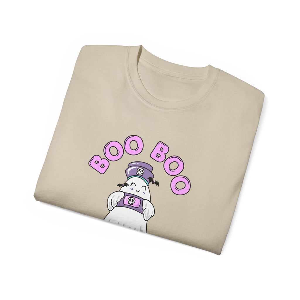 Boo Boo Crew Tee — Cute Nurse RN PRN DR Ghost Nursing Pharmacy Bandaid Halloween T‑Shirt