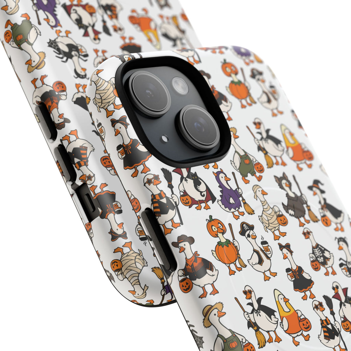 Cute Halloween Ducks phone case White| Tough Magnetic Case