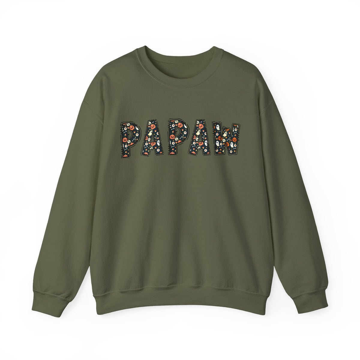Papaw Pumpkin Skull Halloween Sweatshirt | Grandpa Autumn Crew Halloween Sweater
