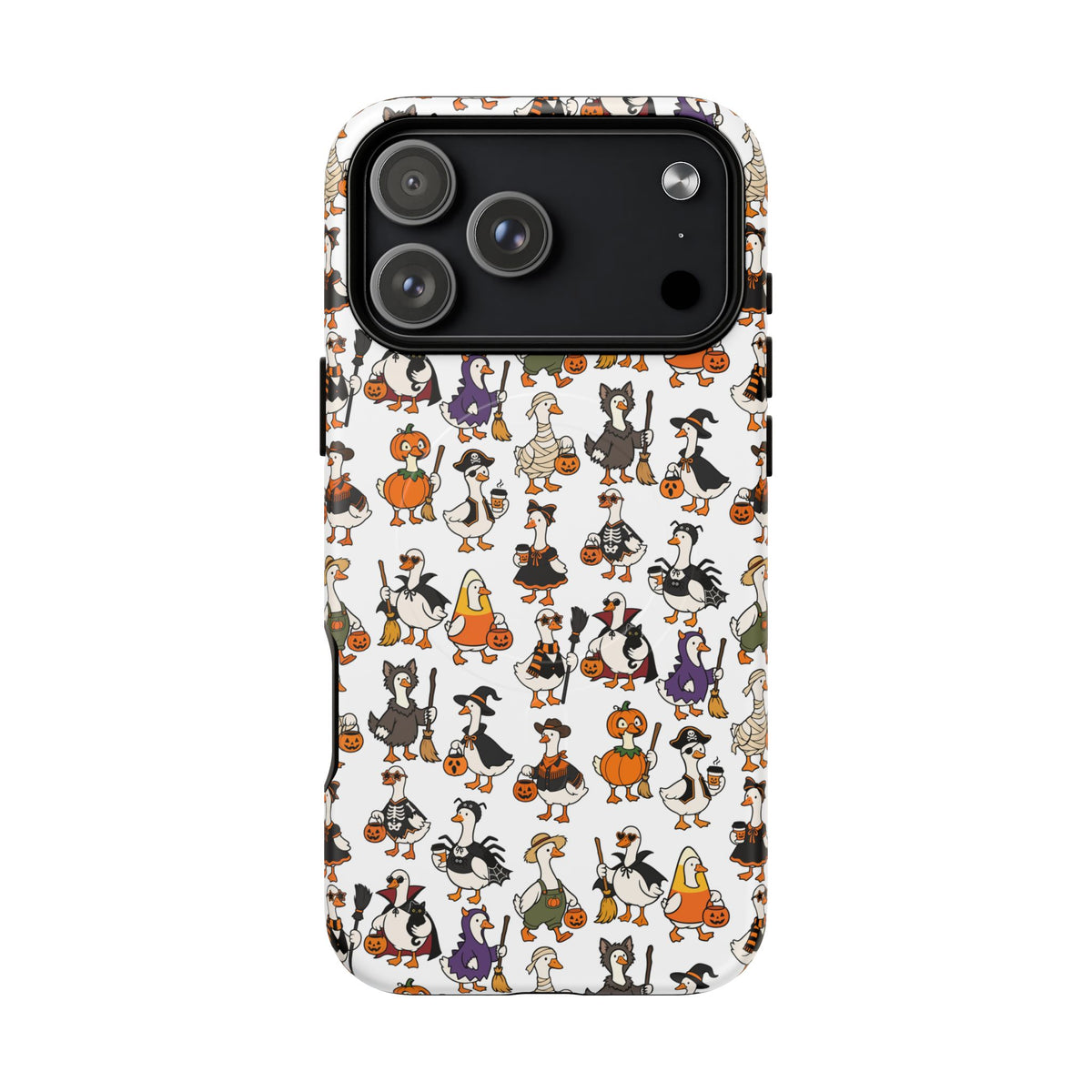 Cute Halloween Ducks phone case White| Tough Magnetic Case