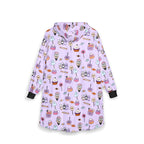 Cute Halloween Candy Pattern Hooded Blanket | Ghosts, Cupcakes, Lollipops