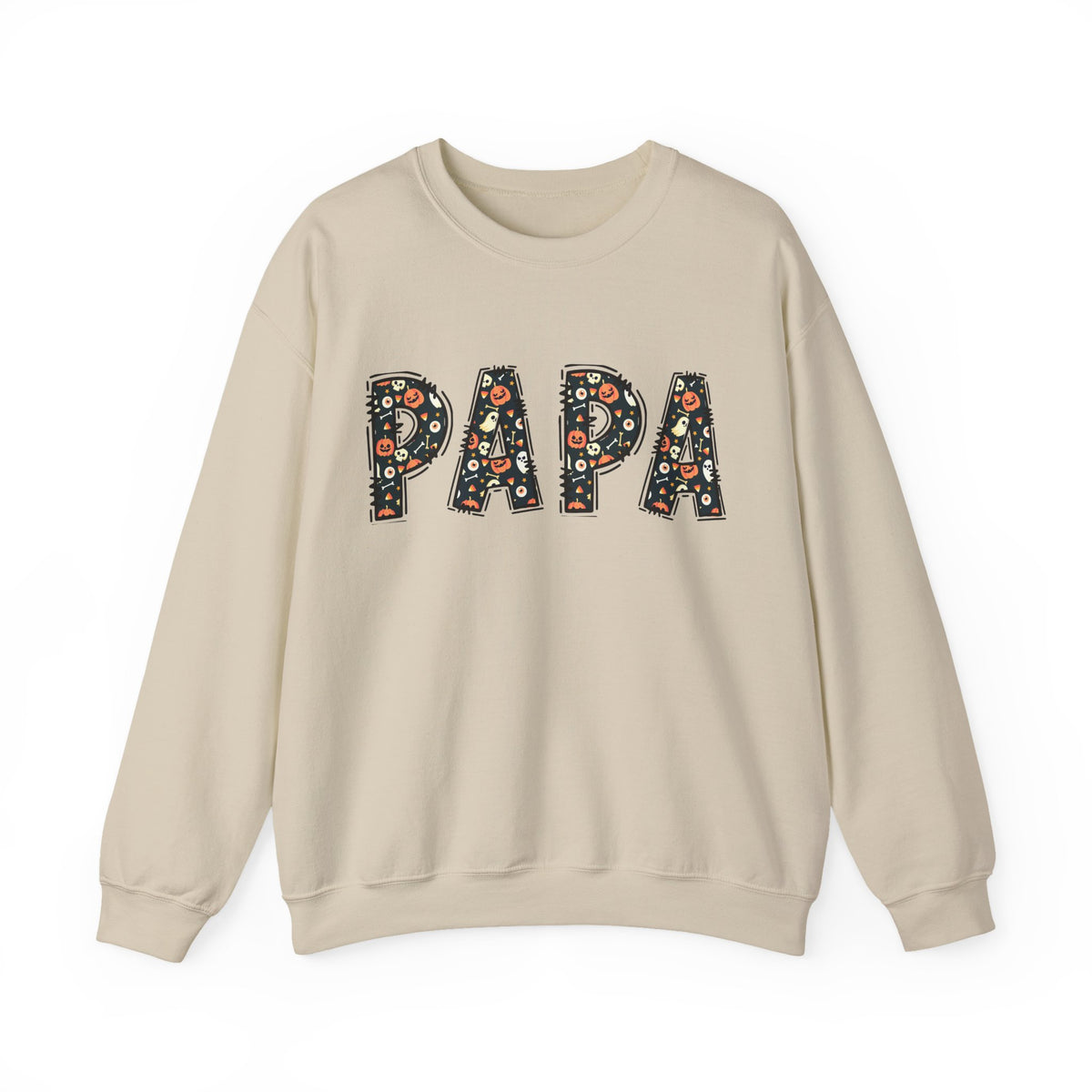 Papa Pumpkin Skull Halloween Sweatshirt | Dad Father Grandpa Grandfather Autumn Crew Halloween Sweater