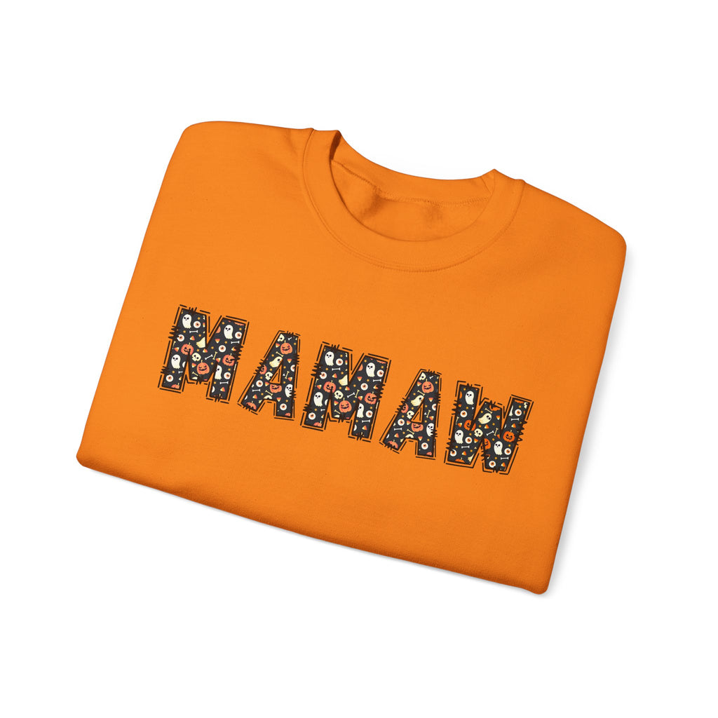 Mamaw Pumpkin Skull Halloween Sweatshirt | Grandma Embroidered Autumn Crew