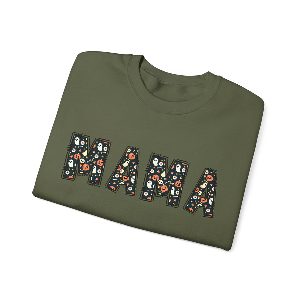 Halloween MAMA sweatshirt | Pumpkin ghost skull lettering crewneck