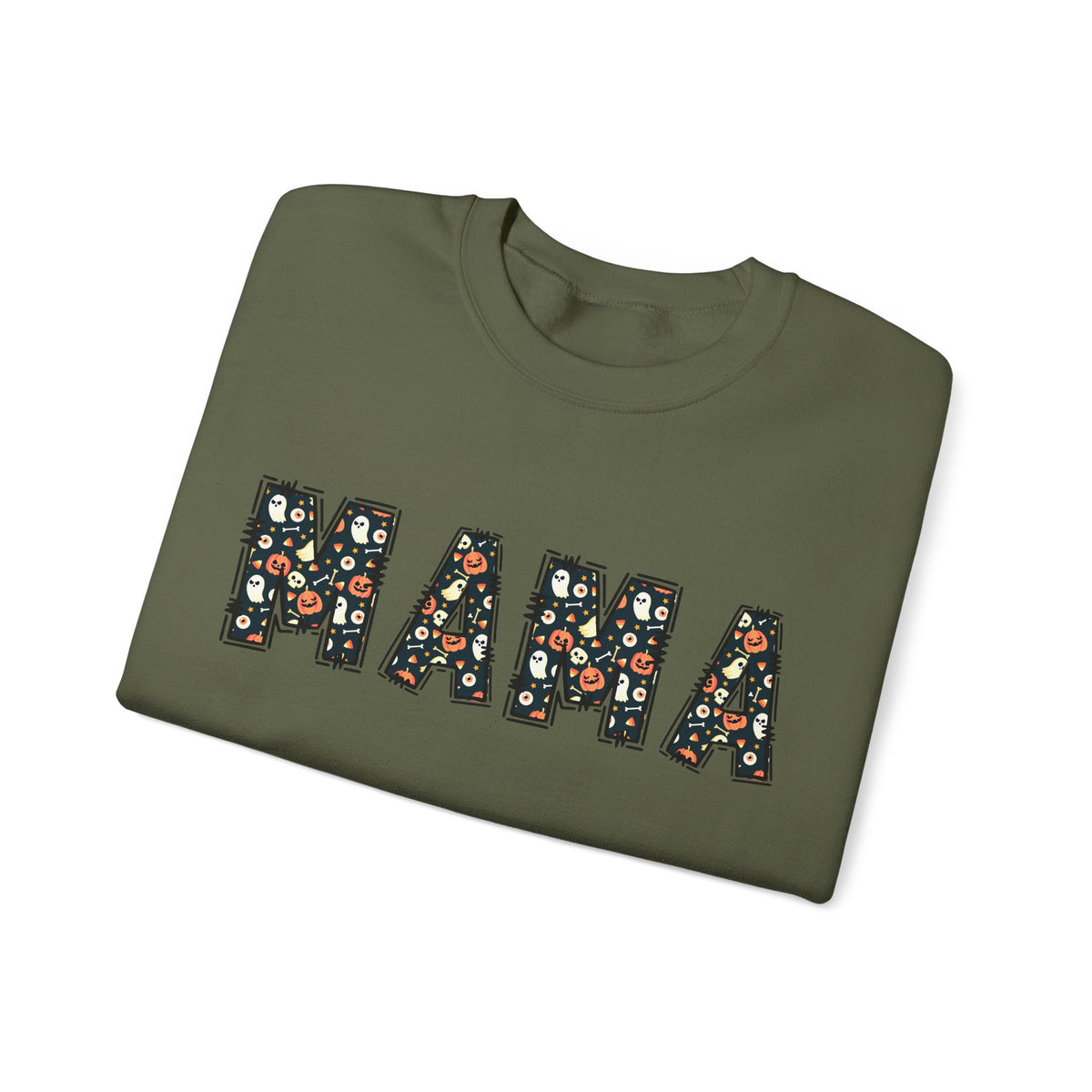 Halloween MAMA sweatshirt | Pumpkin ghost skull lettering crewneck