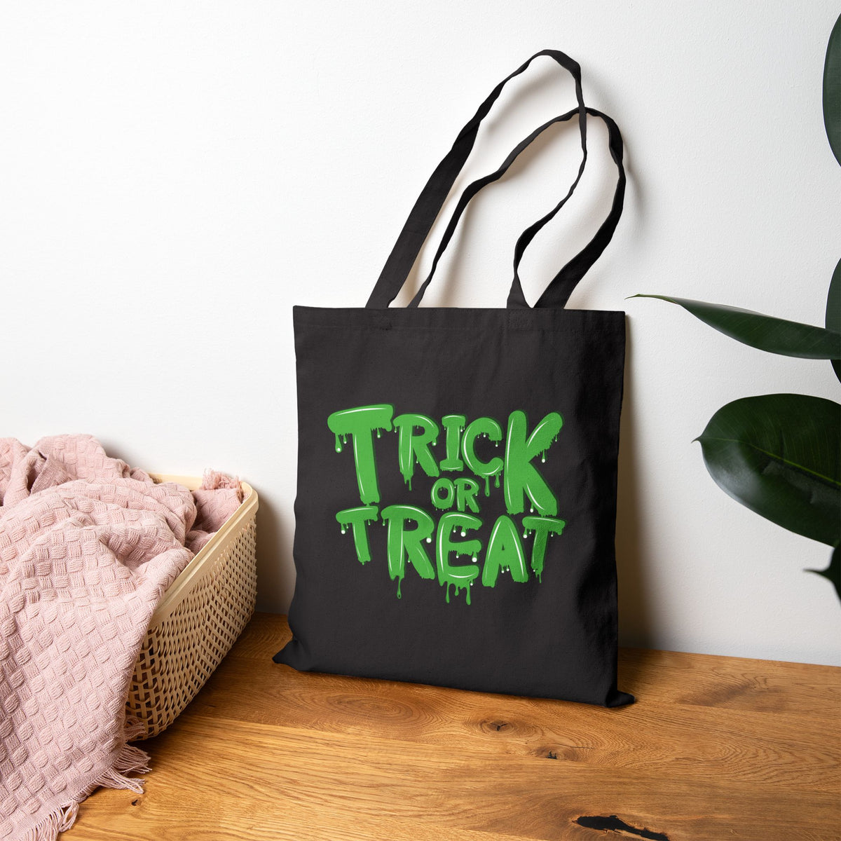 Trick or Treat Canvas Tote — Halloween Candy Bag