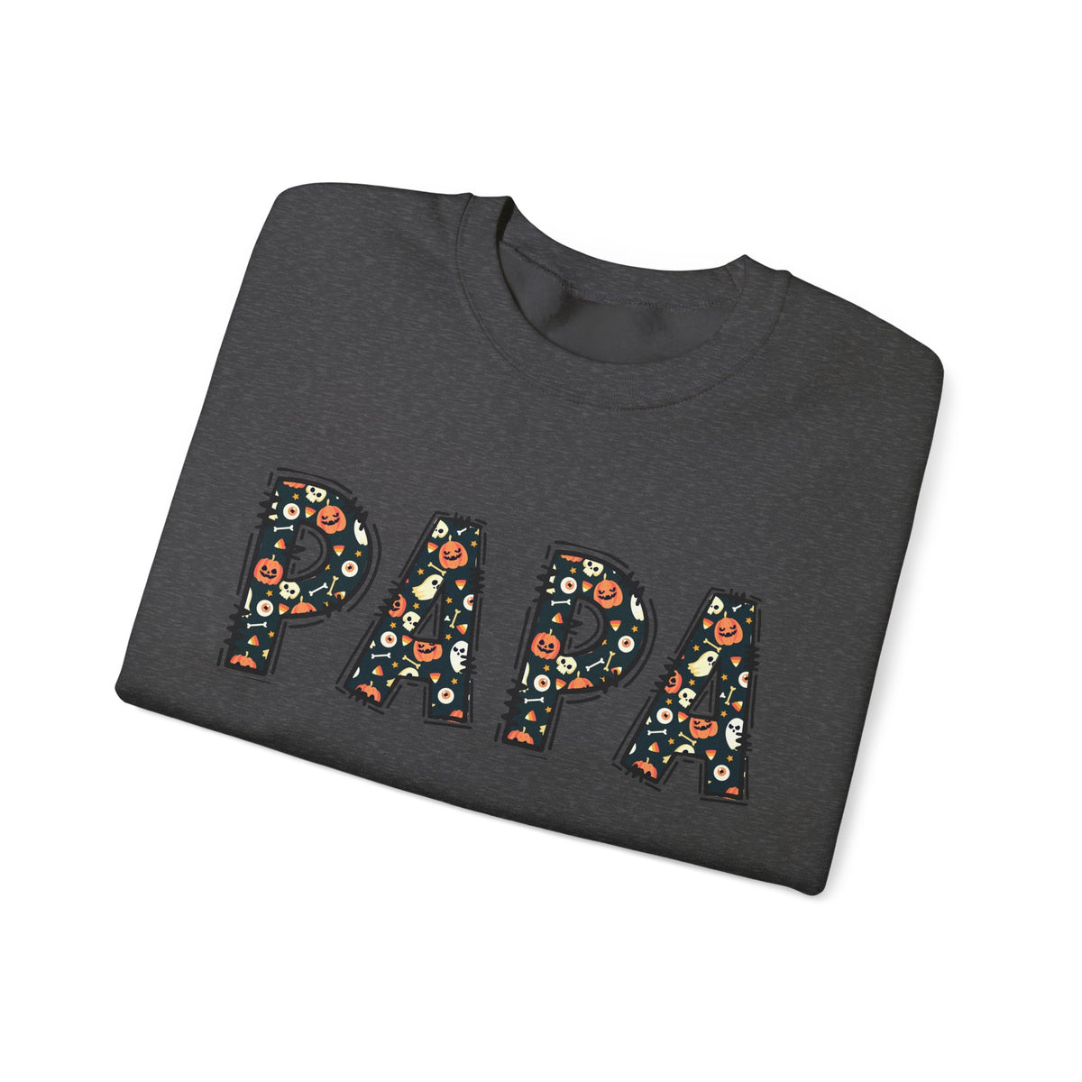 Papa Pumpkin Skull Halloween Sweatshirt | Dad Father Grandpa Grandfather Autumn Crew Halloween Sweater