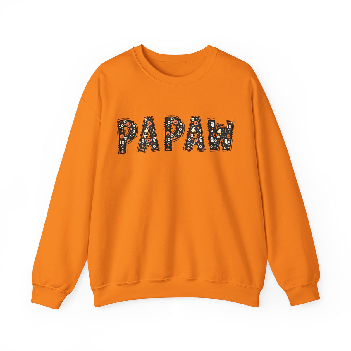 Papaw Pumpkin Skull Halloween Sweatshirt | Grandpa Autumn Crew Halloween Sweater