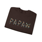 Papaw Pumpkin Skull Halloween Sweatshirt | Grandpa Autumn Crew Halloween Sweater