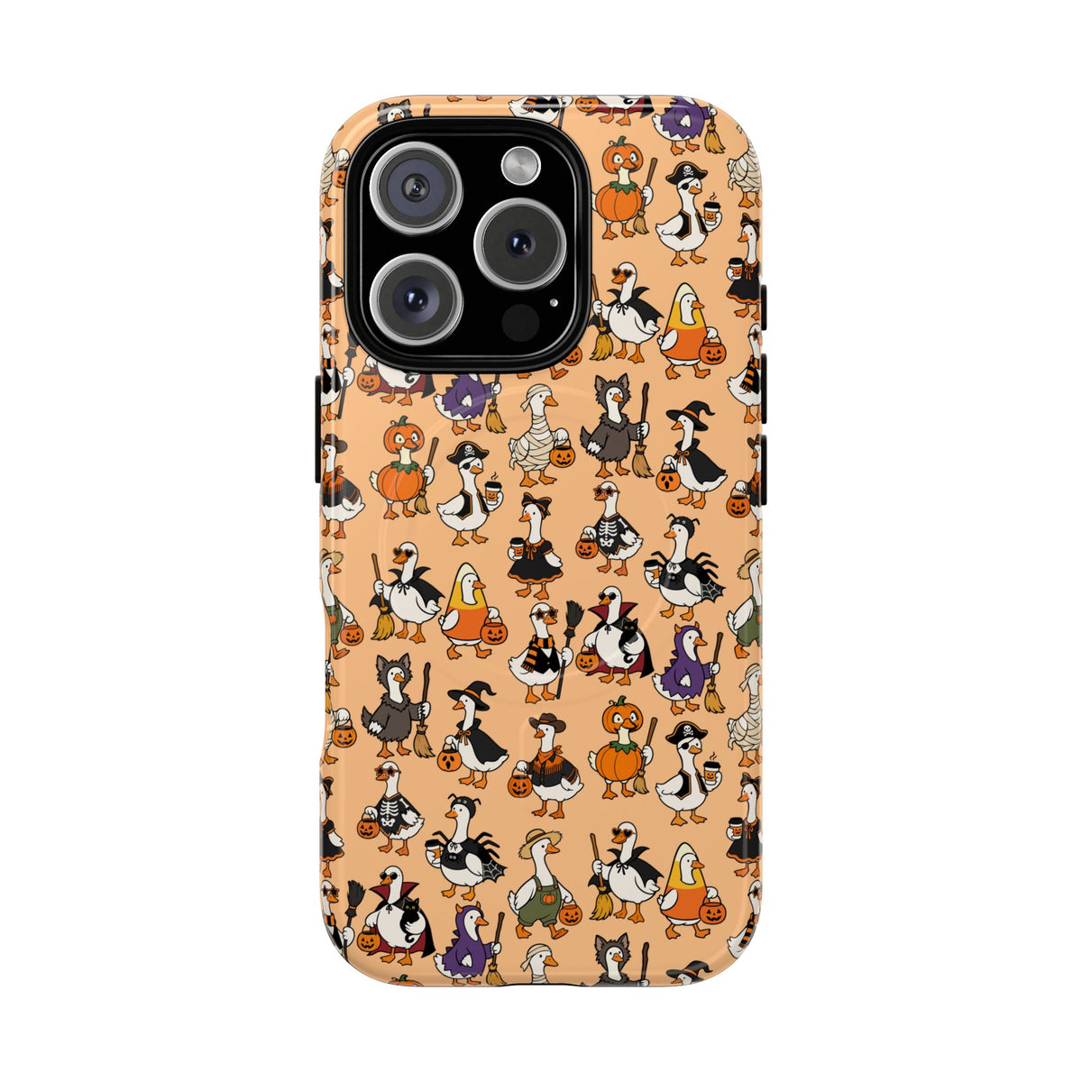 Cute Halloween Ducks phone case Orange | Tough Magnetic Case