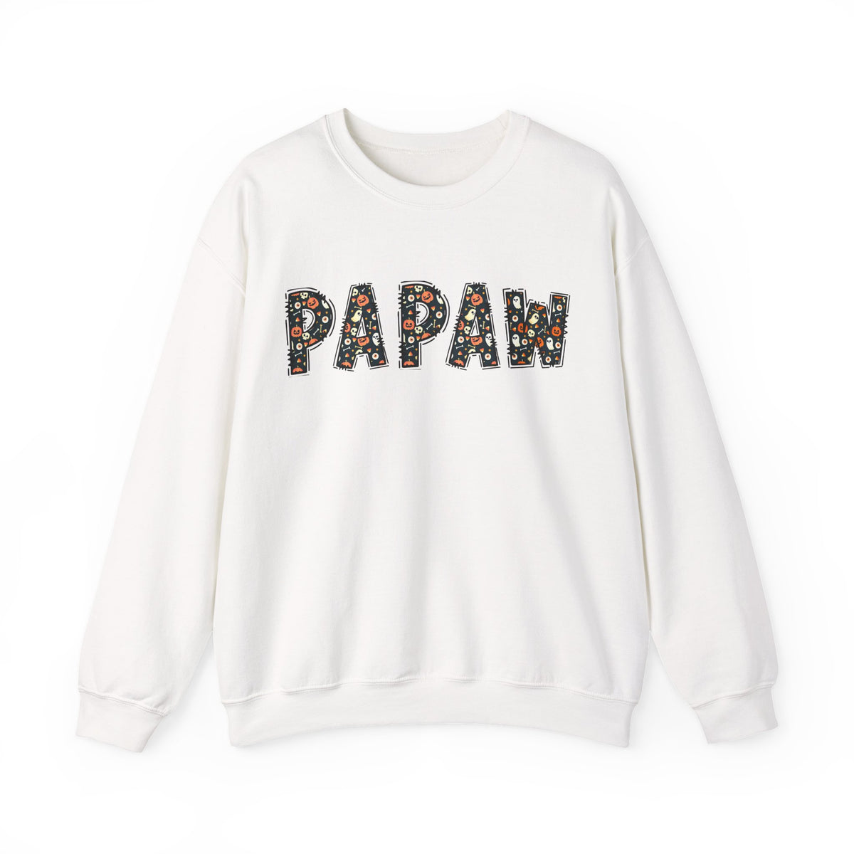 Papaw Pumpkin Skull Halloween Sweatshirt | Grandpa Autumn Crew Halloween Sweater