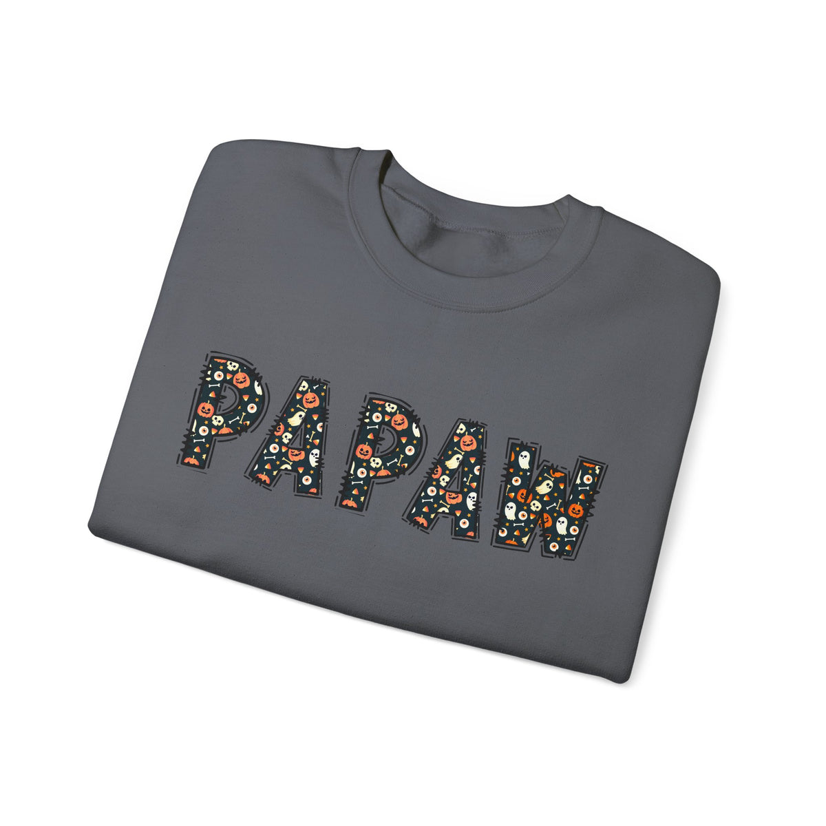 Papaw Pumpkin Skull Halloween Sweatshirt | Grandpa Autumn Crew Halloween Sweater