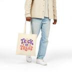 Halloween Trick or Treat Canvas Tote — Cotton Candycorn Trick or Treating Reusable Bag