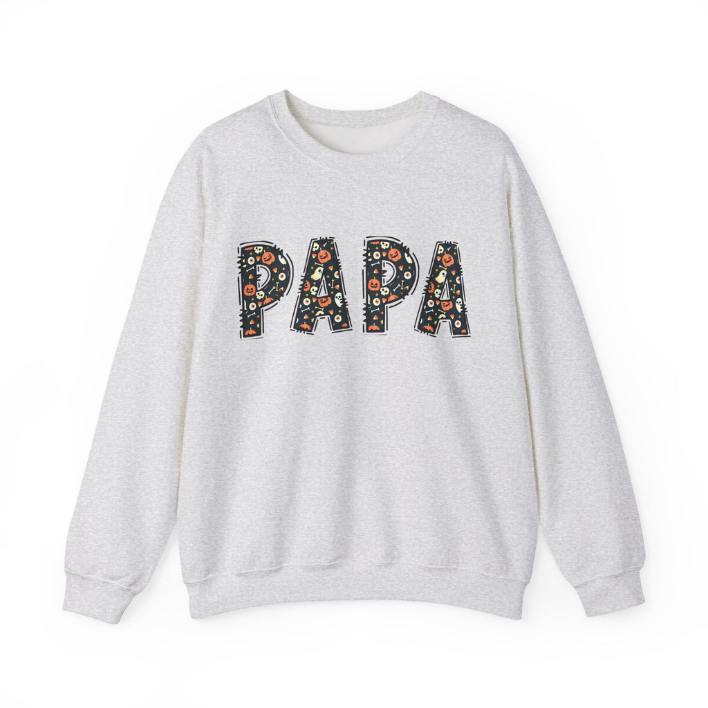 Papa Pumpkin Skull Halloween Sweatshirt | Dad Father Grandpa Grandfather Autumn Crew Halloween Sweater