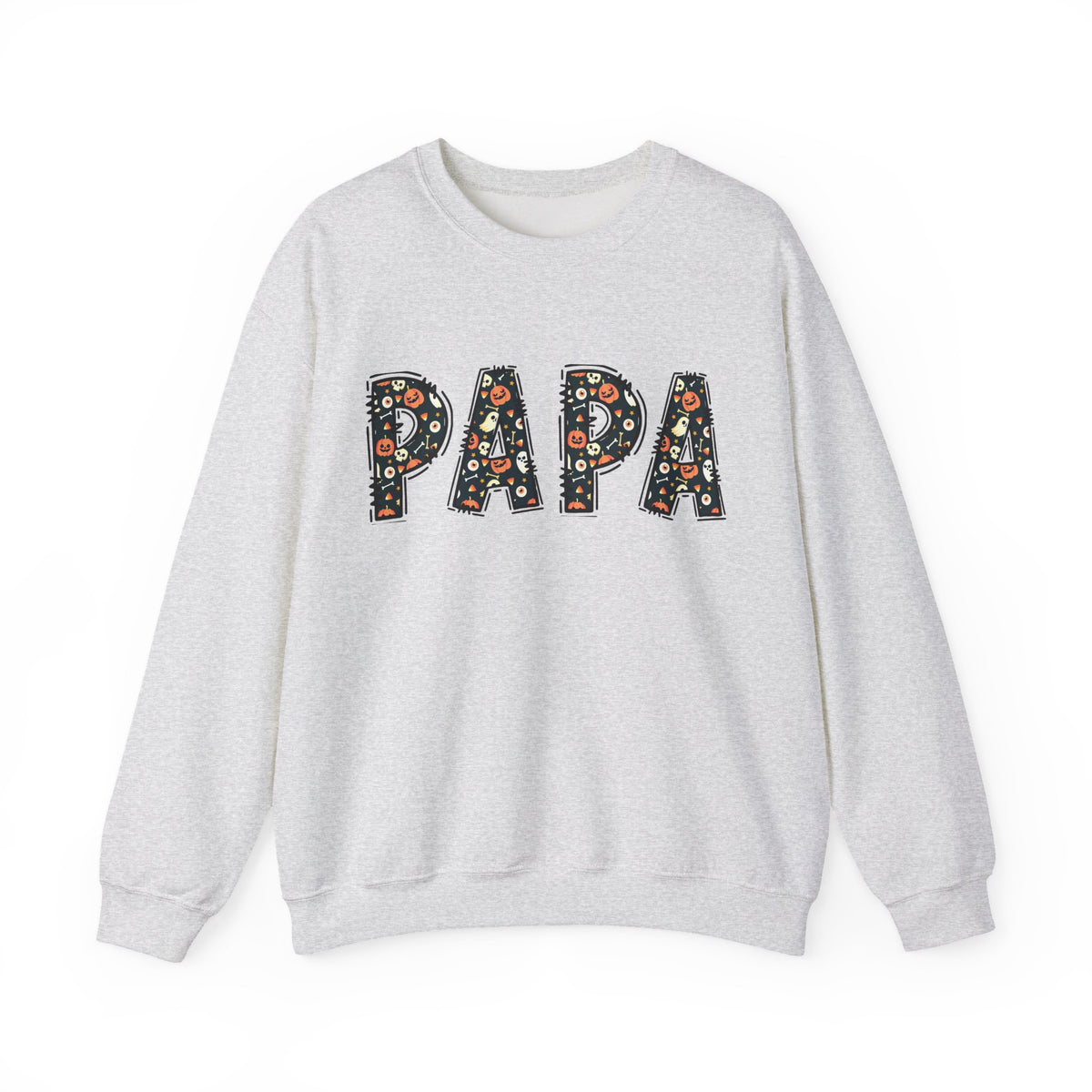 Papa Pumpkin Skull Halloween Sweatshirt | Dad Father Grandpa Grandfather Autumn Crew Halloween Sweater