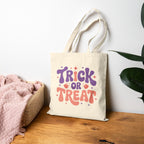 Halloween Trick or Treat Canvas Tote — Cotton Candycorn Trick or Treating Reusable Bag
