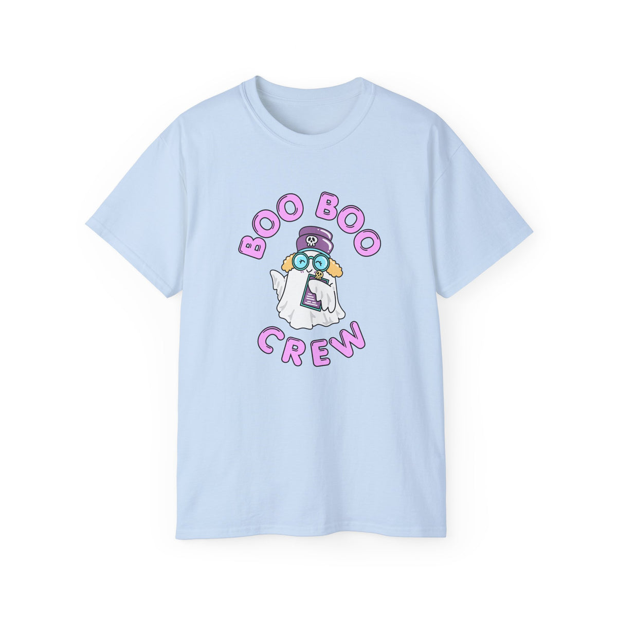 Boo Boo Crew Tee — Cute Blonde Nurse RN PRN DR Triage Ghosts Nursing Pharmacy Halloween T‑Shirt
