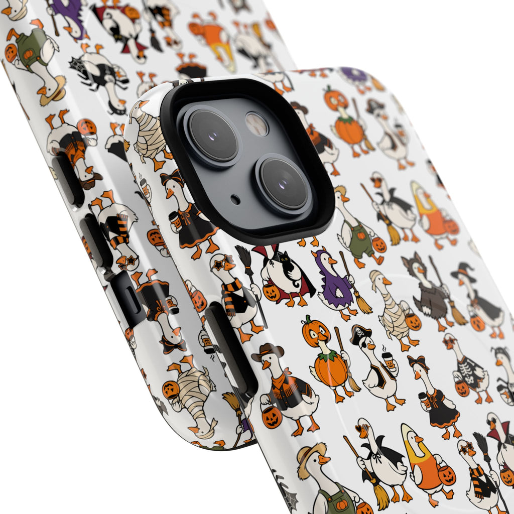 Cute Halloween Ducks phone case White| Tough Magnetic Case