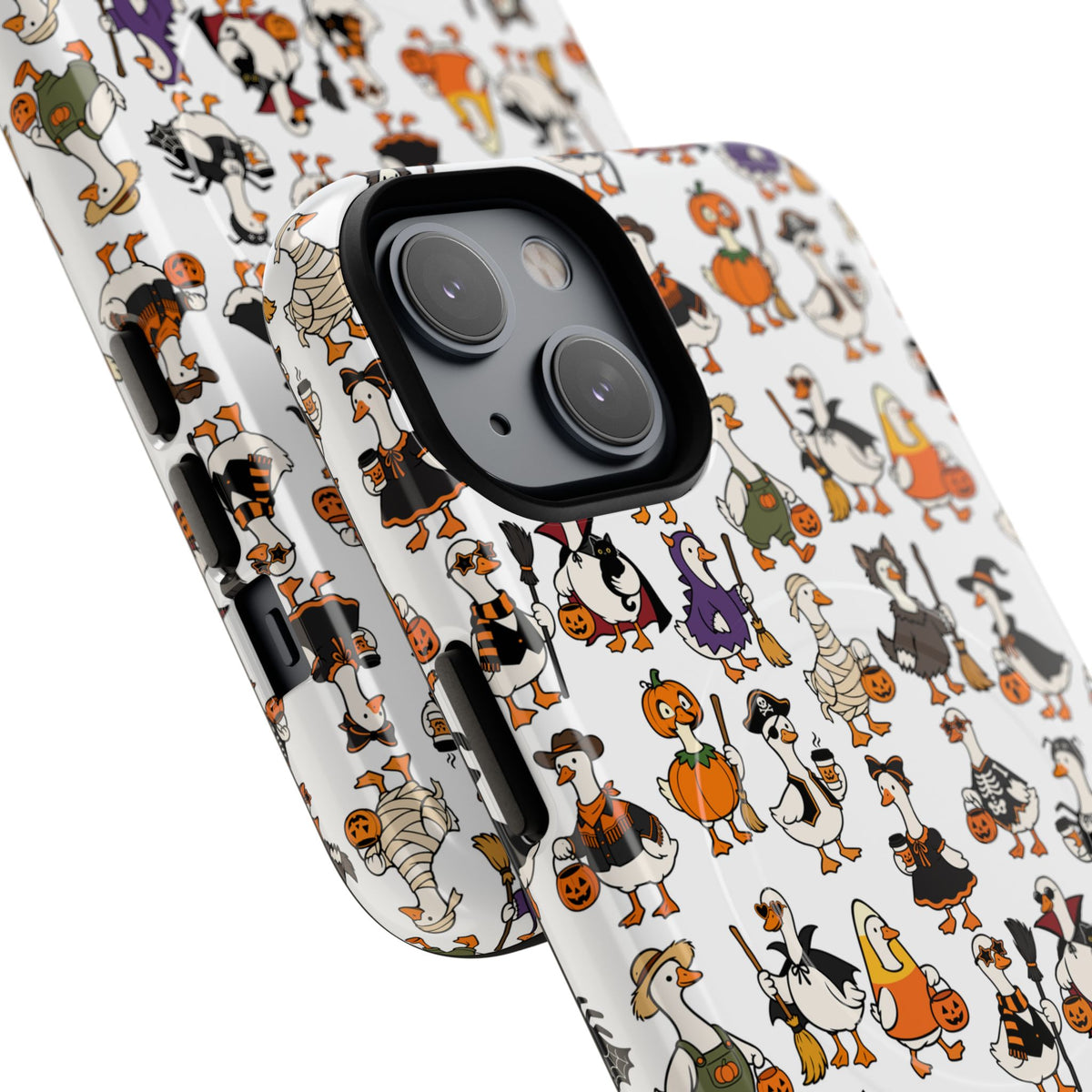 Cute Halloween Ducks phone case White| Tough Magnetic Case