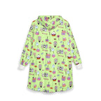 Cute Halloween Treats Pattern Hooded Blanket | Ghosts, Cupcakes, Lollipops, Ice Cream