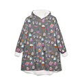 Cute Halloween Candy Pattern Hooded Blanket | Ghosts, Skulls, Cupcakes