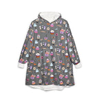 Cute Halloween Candy Pattern Hooded Blanket | Ghosts, Skulls, Cupcakes