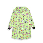 Cute Halloween Treats Pattern Hooded Blanket | Ghosts, Cupcakes, Lollipops, Ice Cream